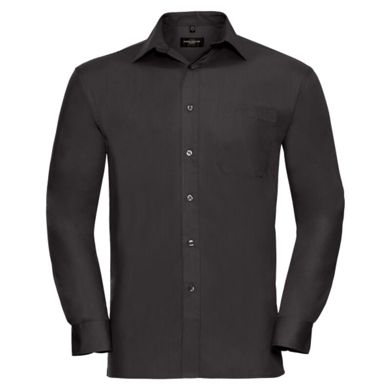 Long sleeve pure cotton easycare poplin shirt Thumbnail