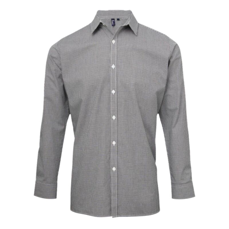 Microcheck (Gingham) long sleeve cotton shirt Thumbnail