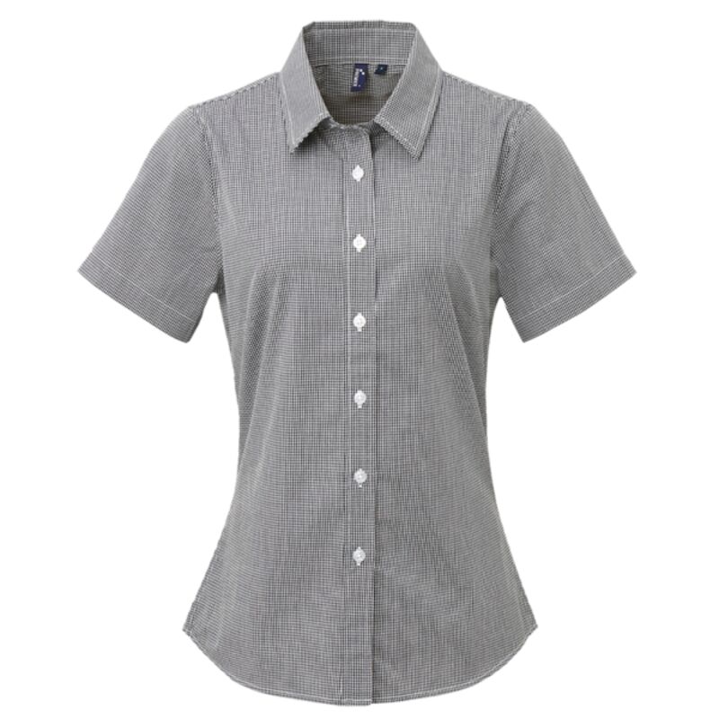 Women's Microcheck (Gingham) short sleeve cotton shirt Thumbnail