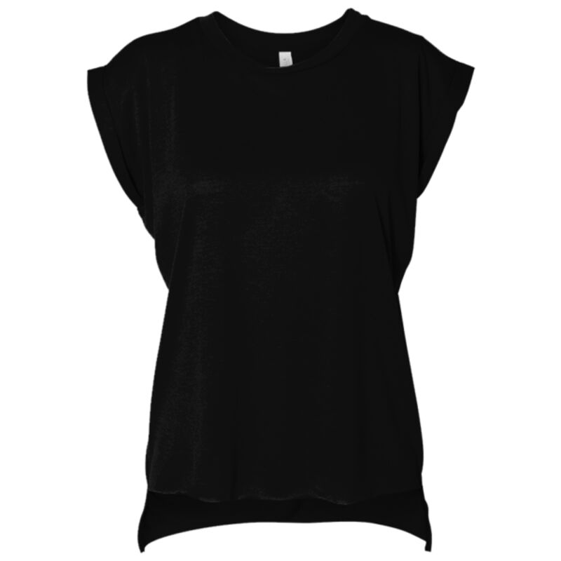 Women's flowy muscle tee with rolled cuff Thumbnail