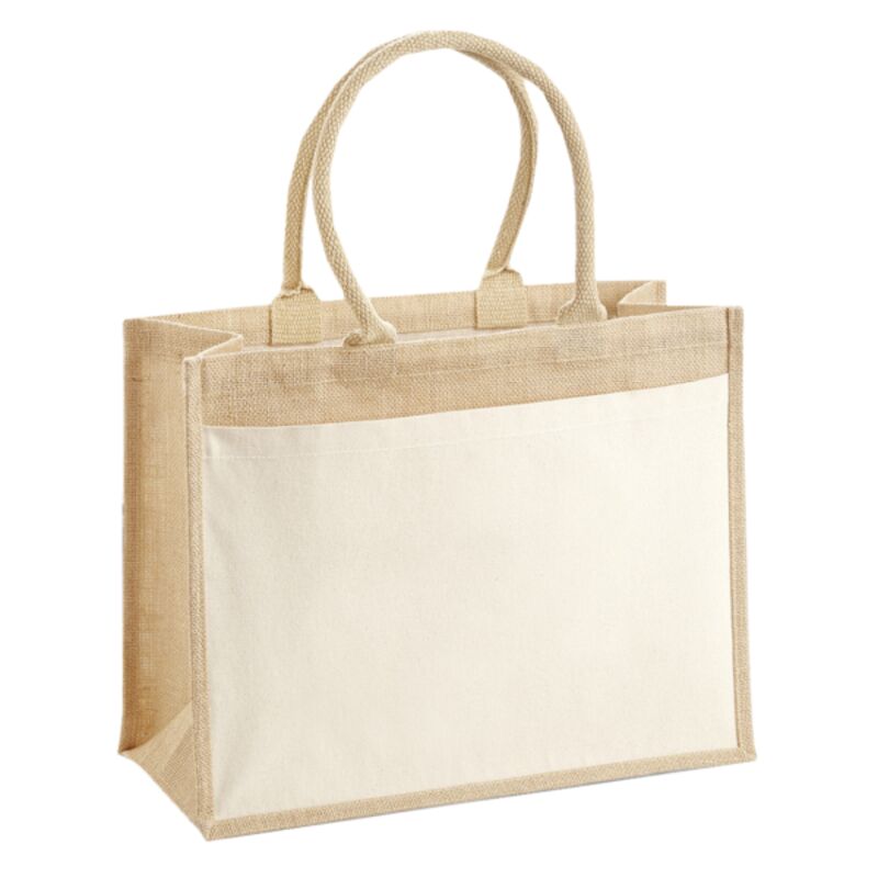 Cotton pocket jute shopper Thumbnail