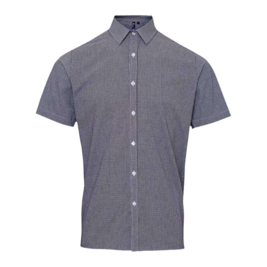 Microcheck (Gingham) short sleeve cotton shirt Thumbnail
