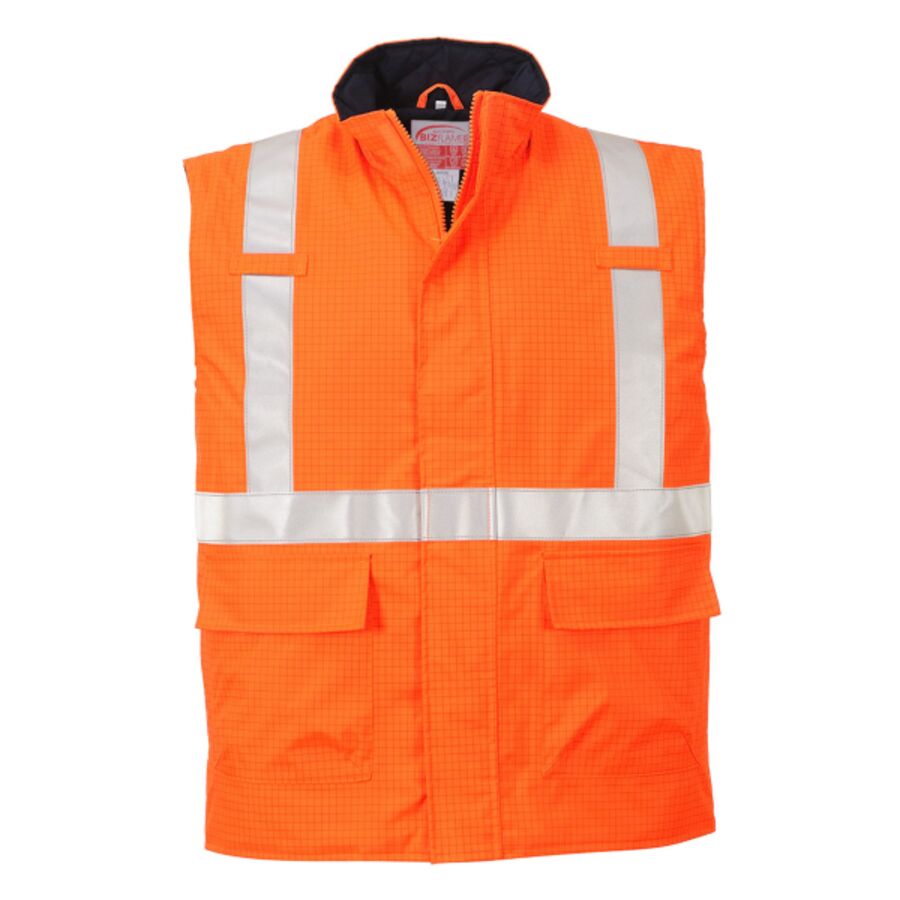 Bizflame Rain Hi-Vis Anti-static FR Bodywarmer Yellow Thumbnail